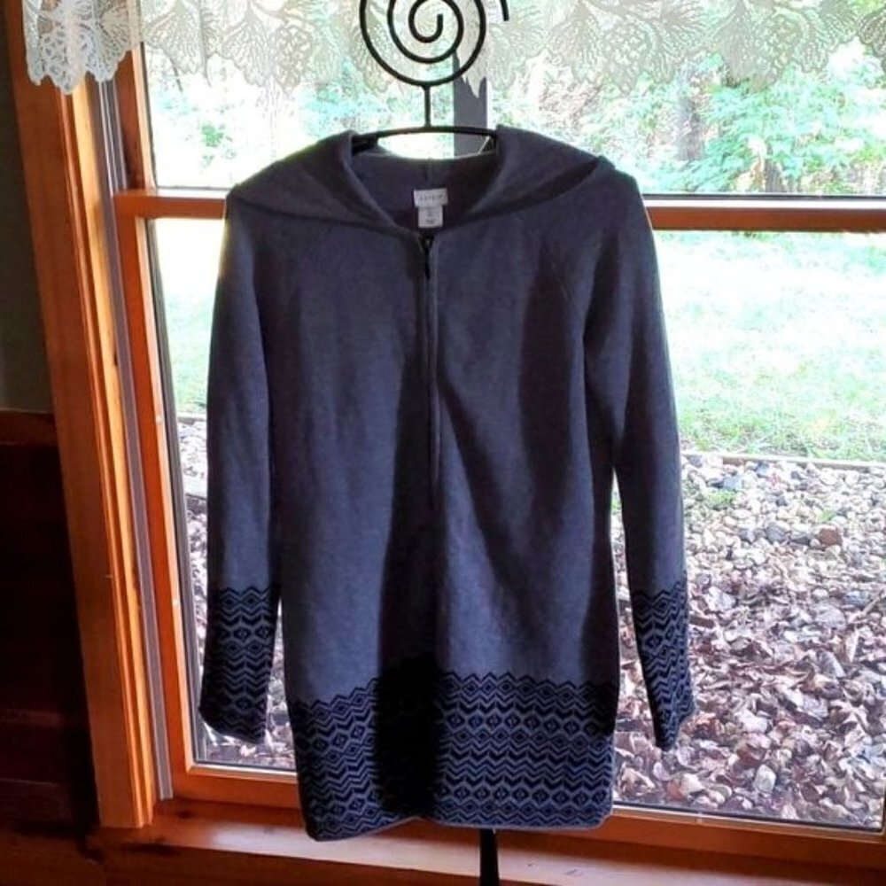 Aspen Zippered Hooded Long Sleeve Bottom Designed Long‎ Hooded Sz S Jacket
